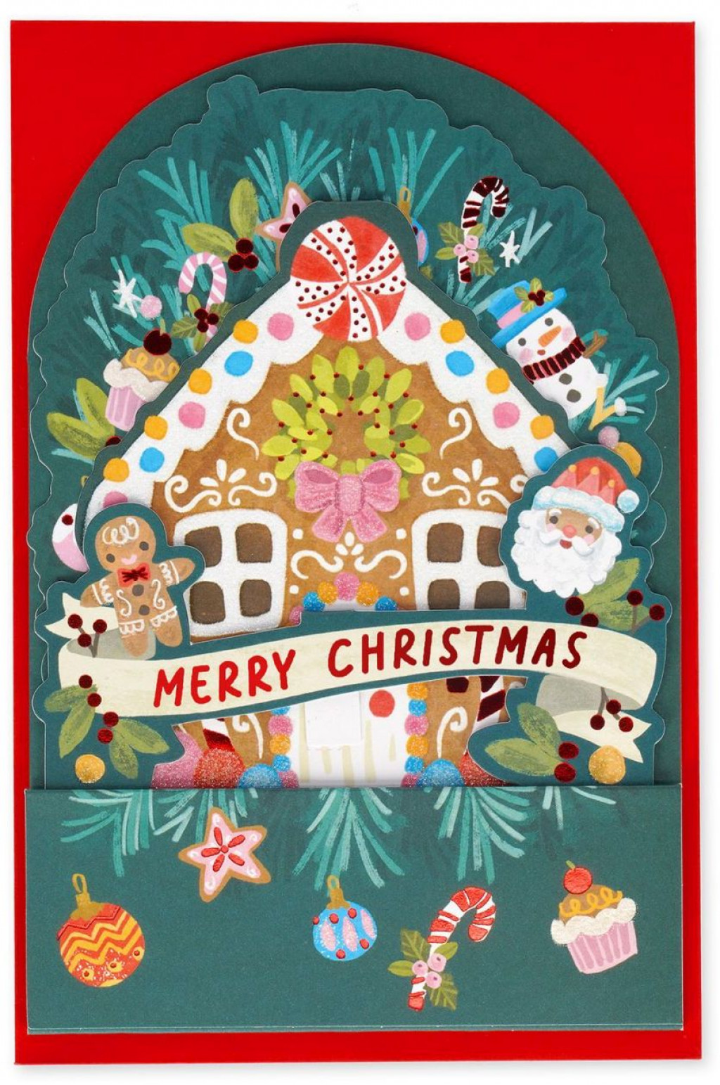 Legami Vianočné prianie Legami Pop-Up Card - Pop-Up Greeting Card - Gingerbread House
