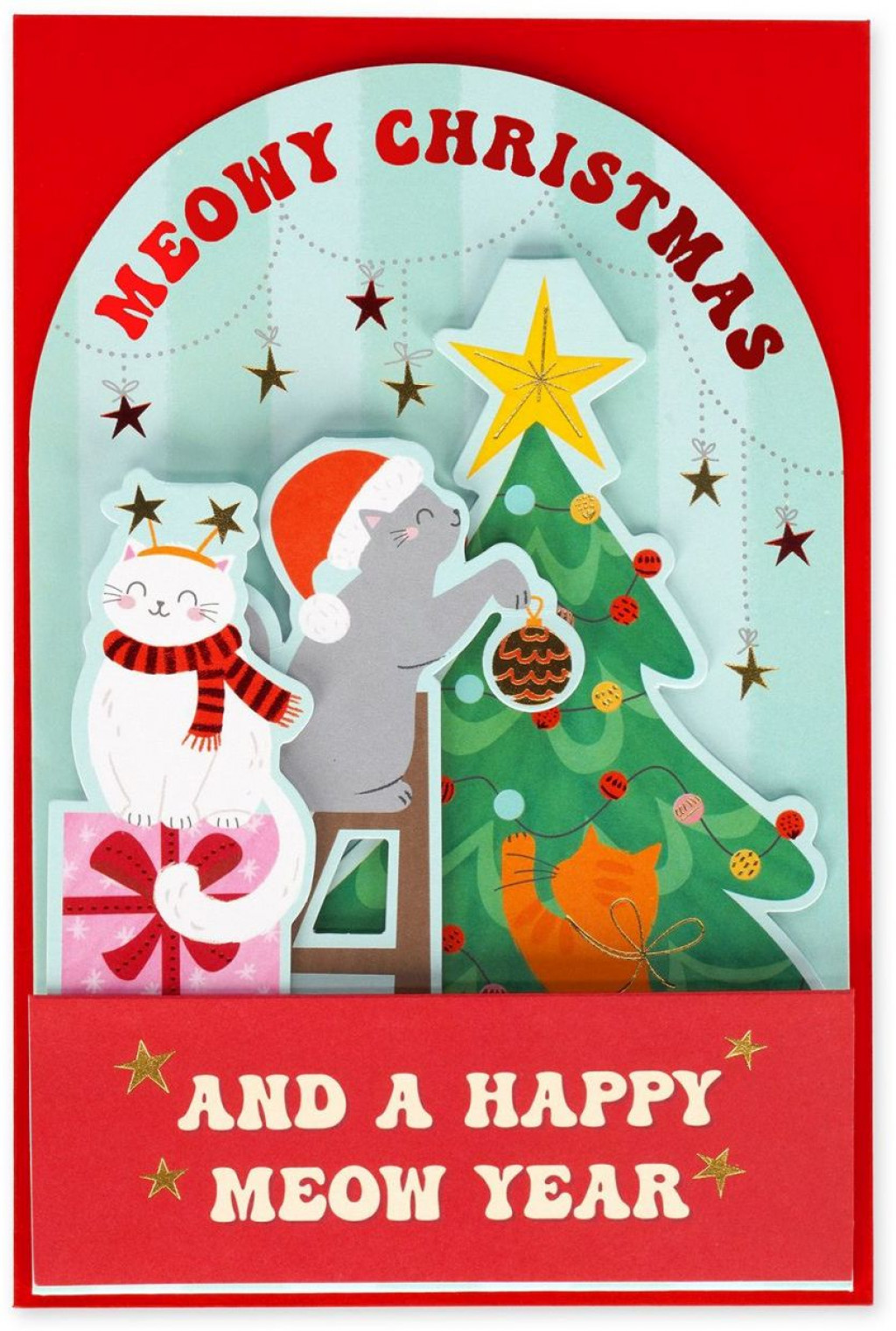 Legami Vianočné prianie Legami Pop-Up Card - Pop-Up Greeting Card - Xmas Kitty