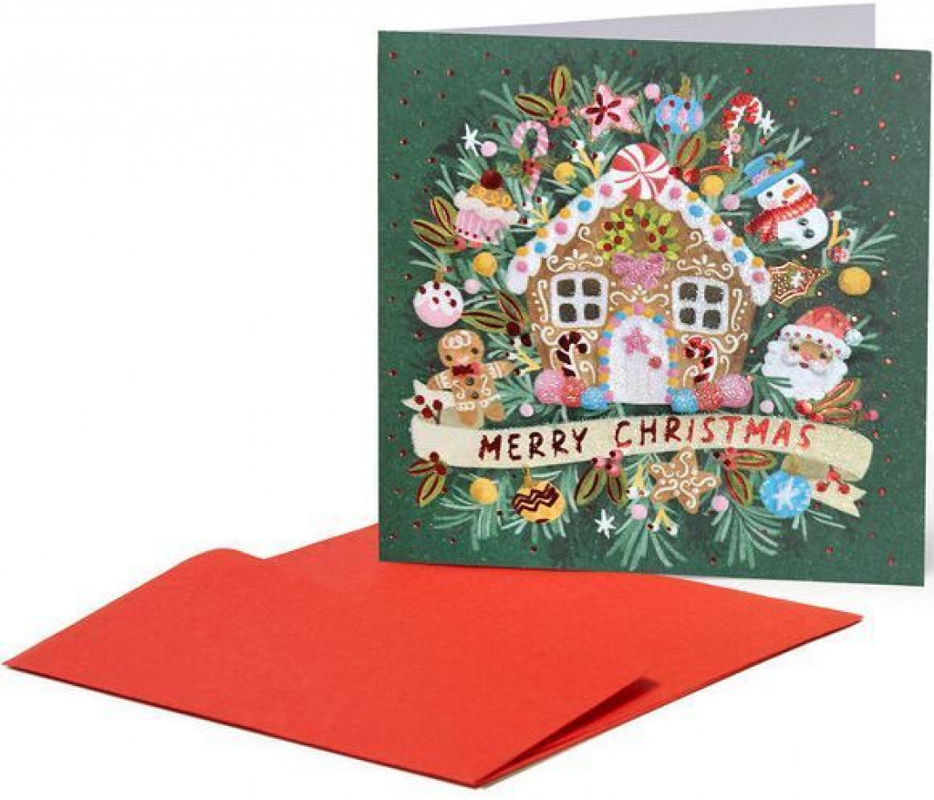 Legami Vianočné prianie Legami Small Greeting Card - Gingerbread House