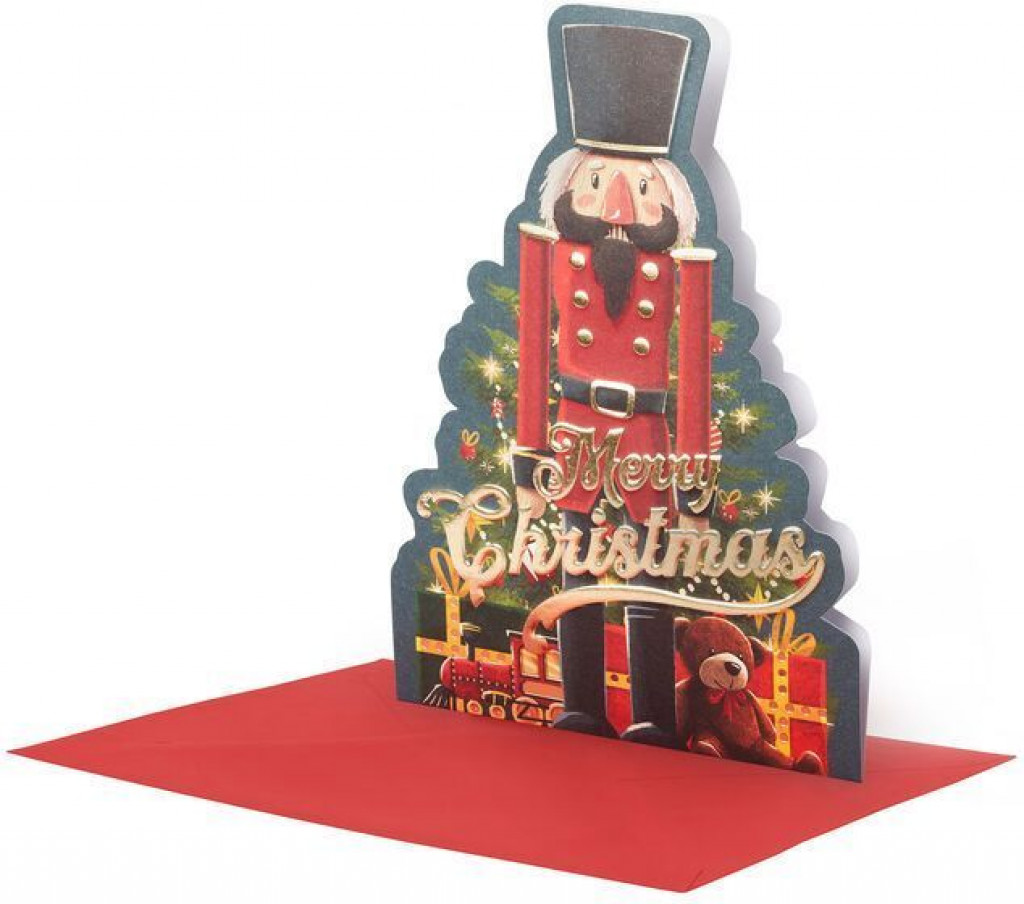 Legami Vianočné prianie Legami Veselé Vianoce Pozdrav Karty - 11,5X17 - Luskáčik