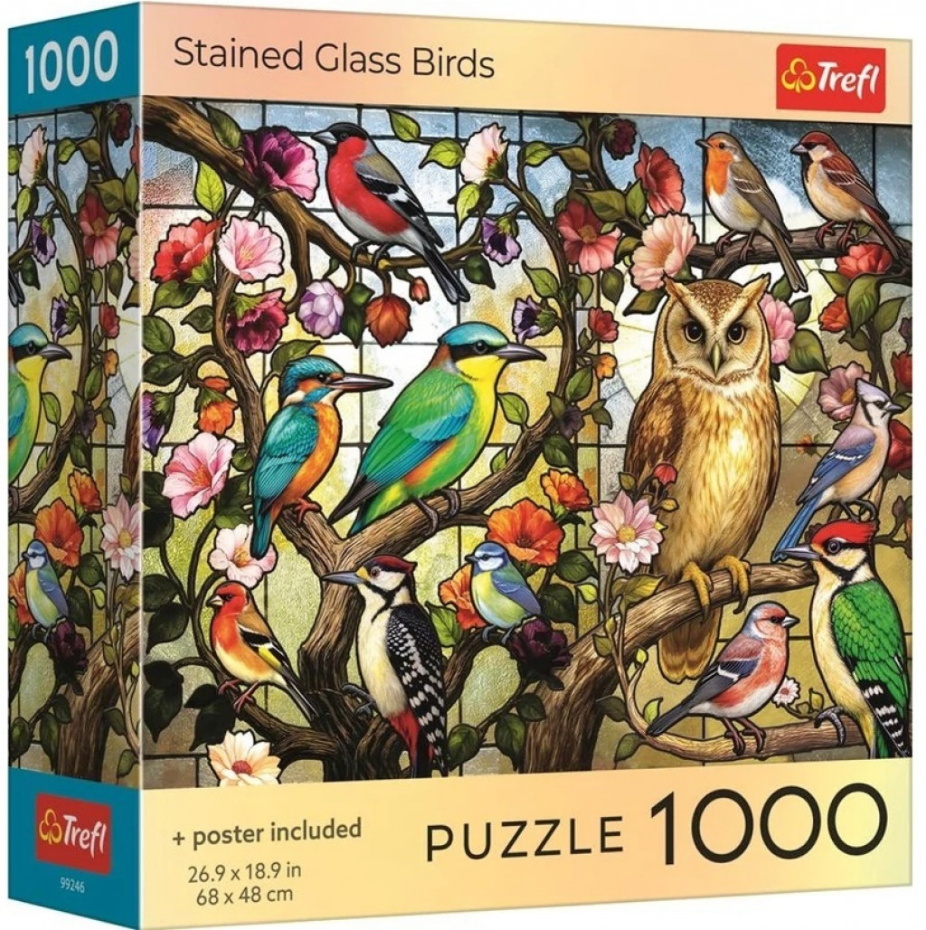 Trefl Trefl Puzzle 1000 Farebné sklenené vtáky
