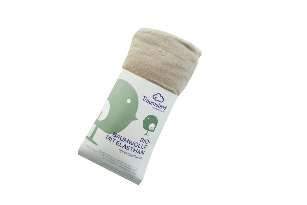 TRÄUMELAND prostěradlo Bio-Bavlna s elastanem do kočárku 35x78 Taupe