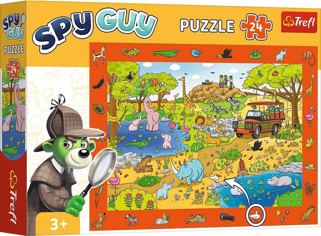 Trefl Trefl Puzzle s hľadaním obrázkov Spy Guy: Safari 24 dielikov