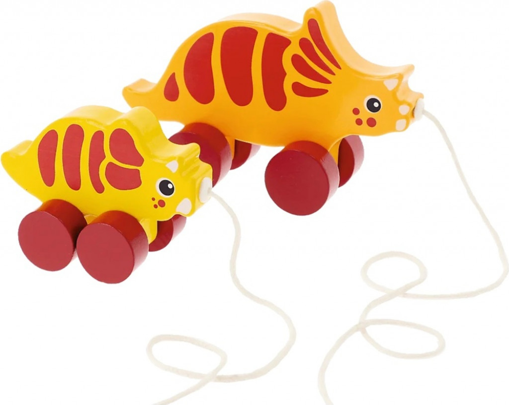 Trefl Trefl Drevená hračka na ťahanie Dinosaurus Triceratops