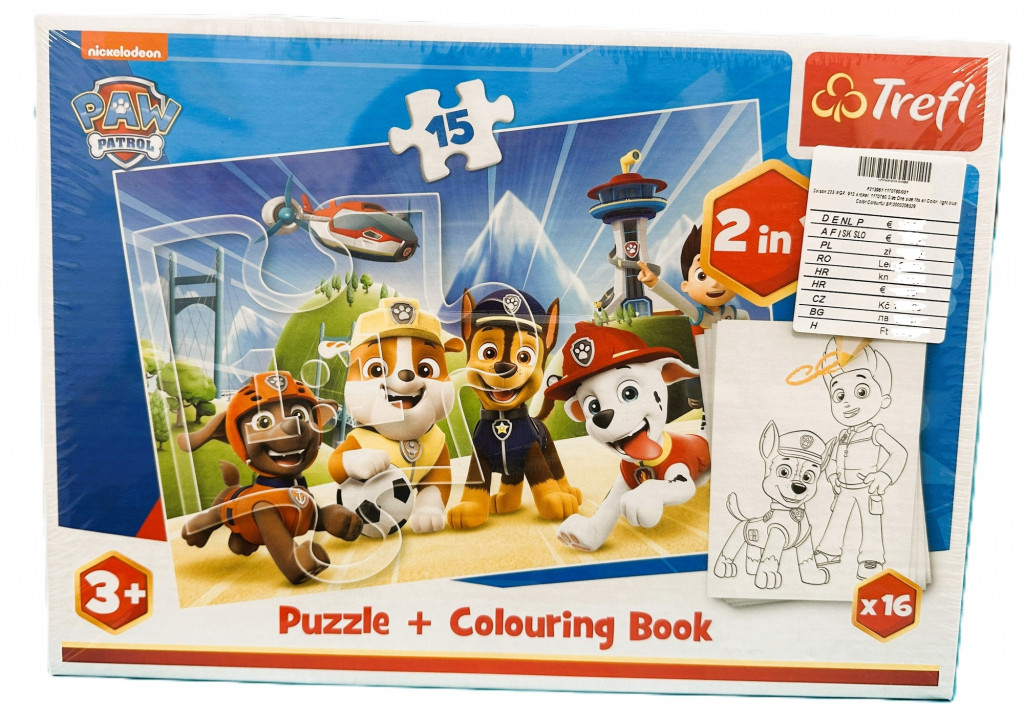 Trefl Trefl 2 in 1 puzzle a omaľovánky Paw patrol