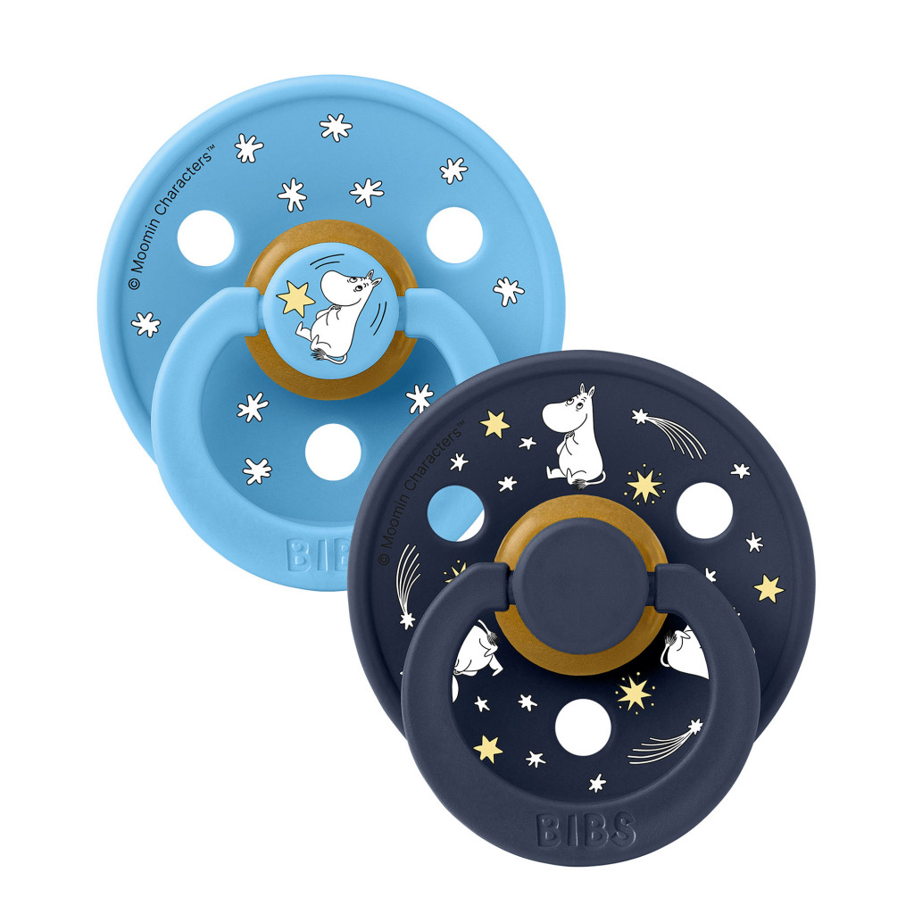 Všetky značky||BIBS x Moomin BIBS x Moomin Colour cumlíky z prírodného kaučuku 2ks - veľkosť 2 (Good Night Breeze Mix)
