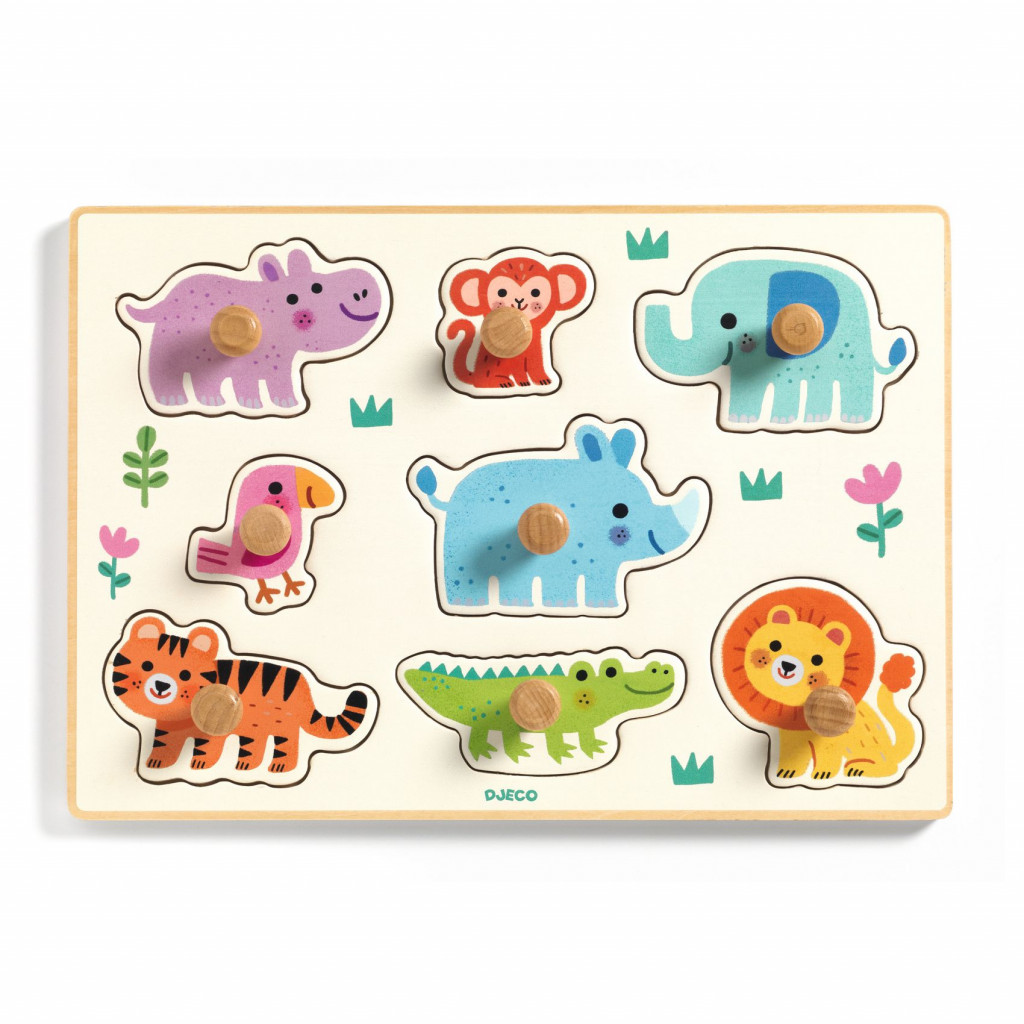 DJECO Drevené puzzle Hippo n Co