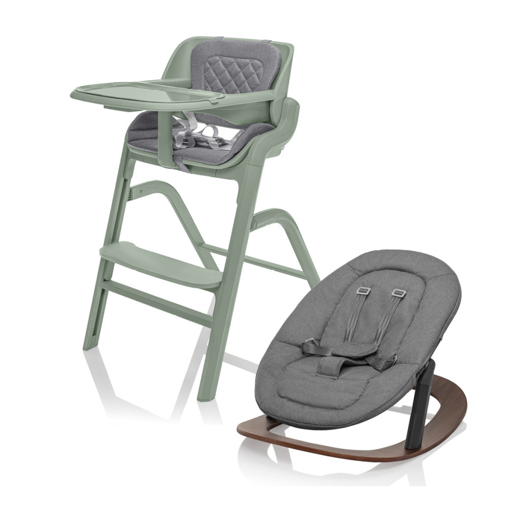 Zopa Set stolička Inpira + novorodenecký set + hojdacia základňa, Pistacio  Green