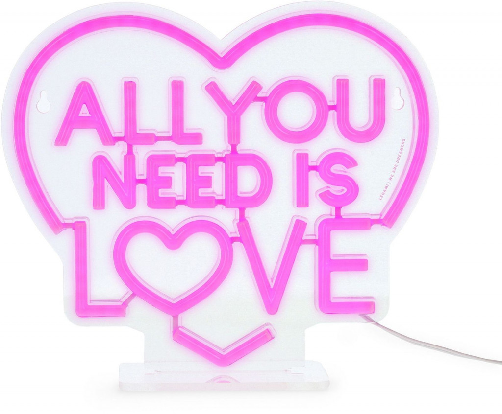 Legami LED nápis s neónovým efektom Legami It's A Sign - All You Need Is Love