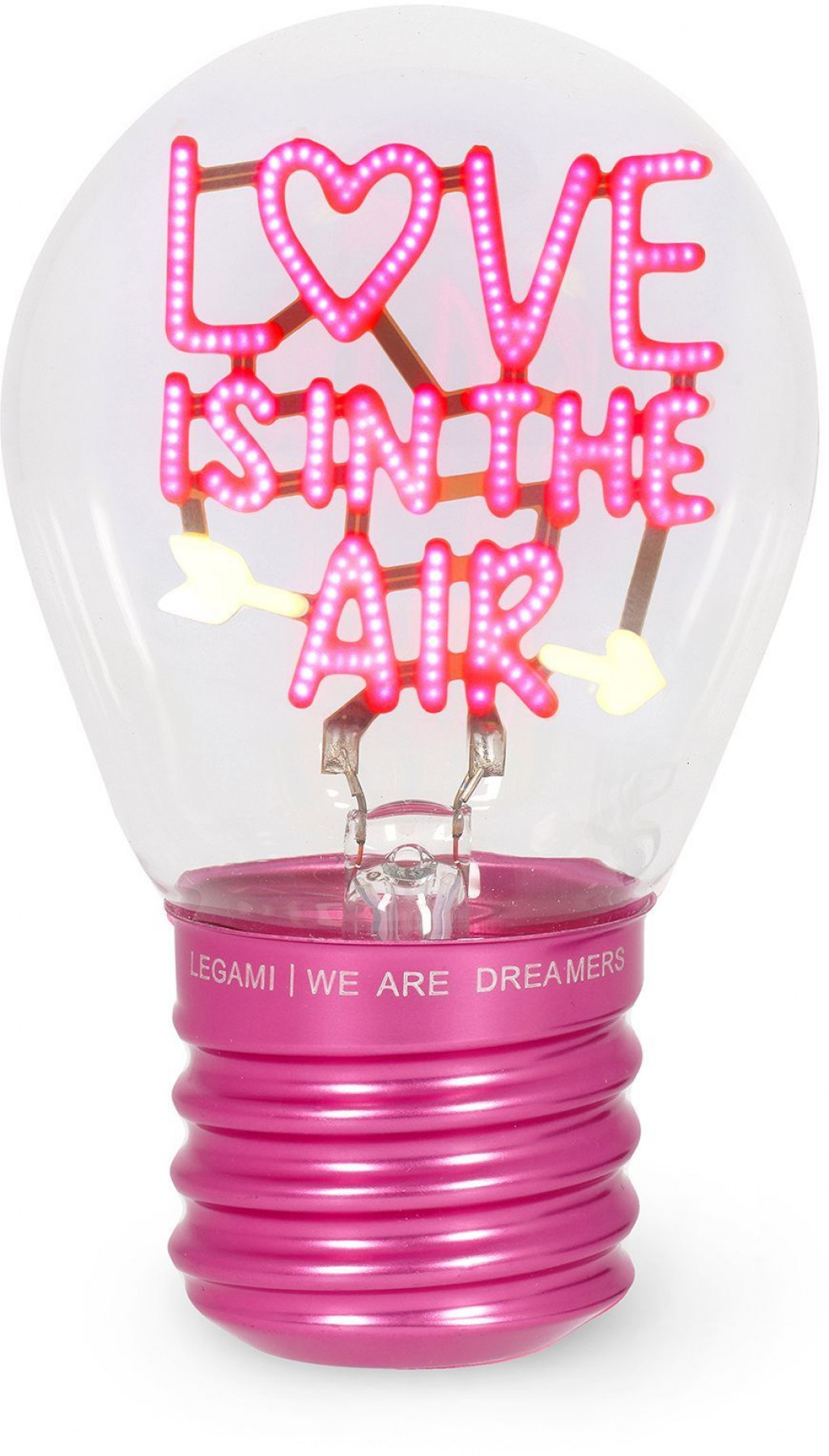 Legami Stolná lampička v tvare žiarovky Legami Bulb Fiction - Love Is In The Air