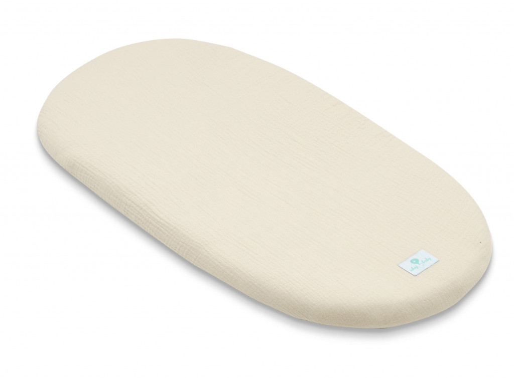 Ahojbaby Prestieradlo Ahojbaby z mušelínovej bavlny do kočíka, košíka a kolísky pieskové