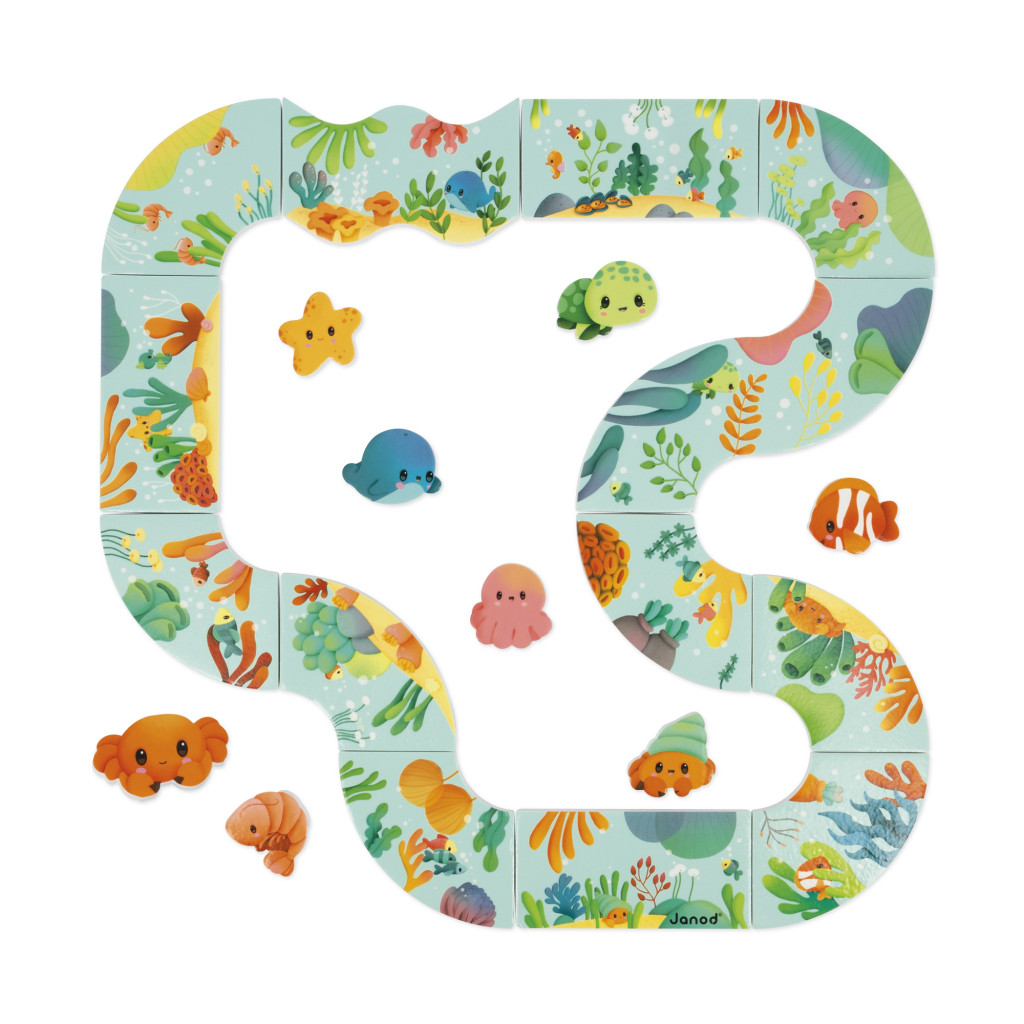 Janod Hračka do vody Mäkké obrázkové puzzle Podmorská dráha