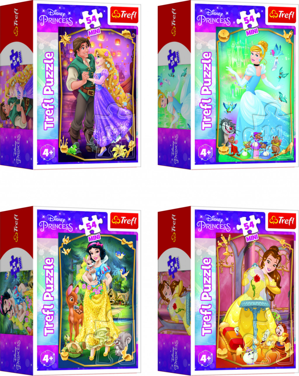 Trefl Trefl Mini puzzle 54 dielikov Krásne princezné/Disney Princess 4 druhy