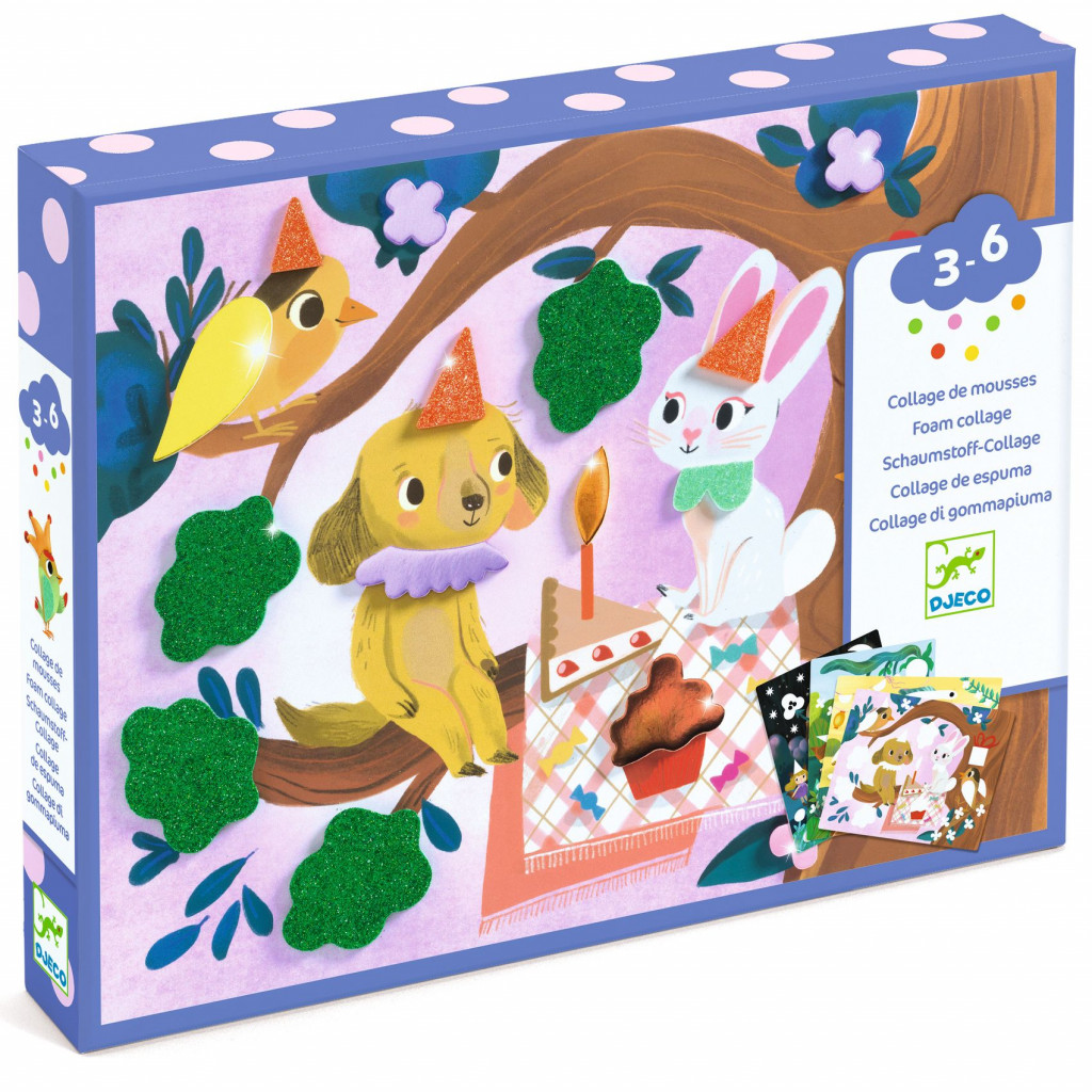 DJECO Penové koláže Trblietavé oslavy