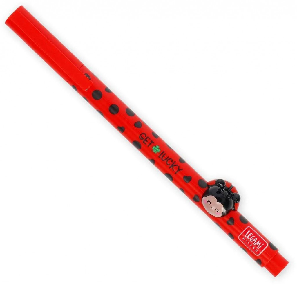 Legami Gélové pero Legami gel pen with animal decoration - lovely friends ladybug - Lienka