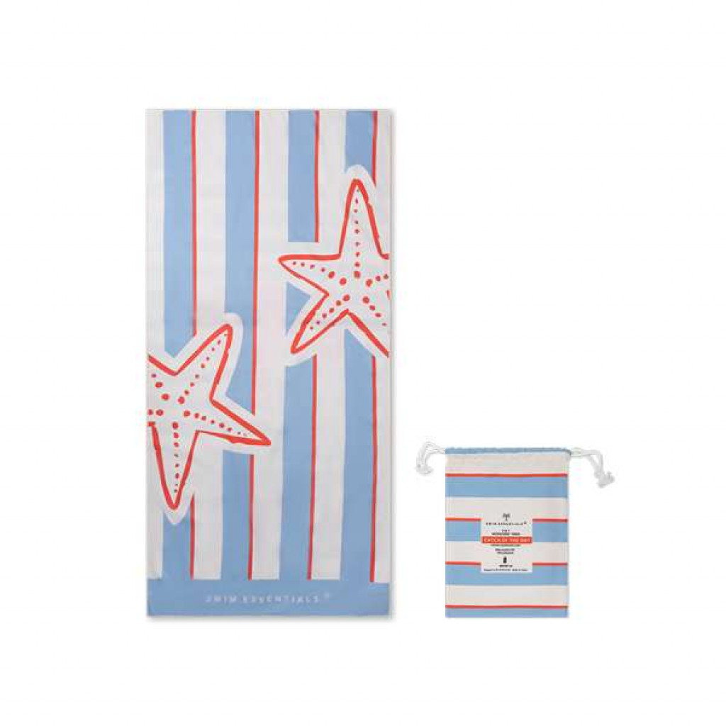 Swim Essentials Plážový uterák z mikrovlákna Catch of the Day 180 x 90 cm