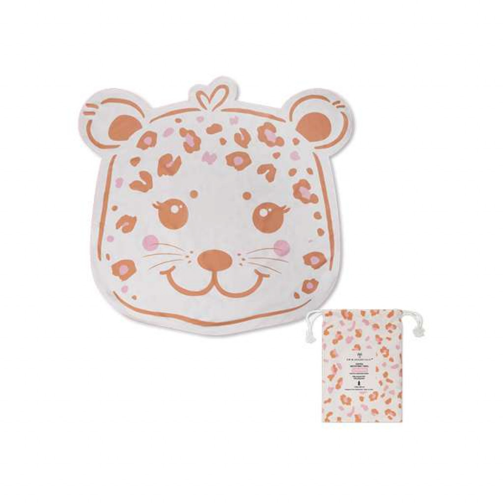 Swim Essentials Tvarovaný plážový uterák Beige Leopard 140 cm