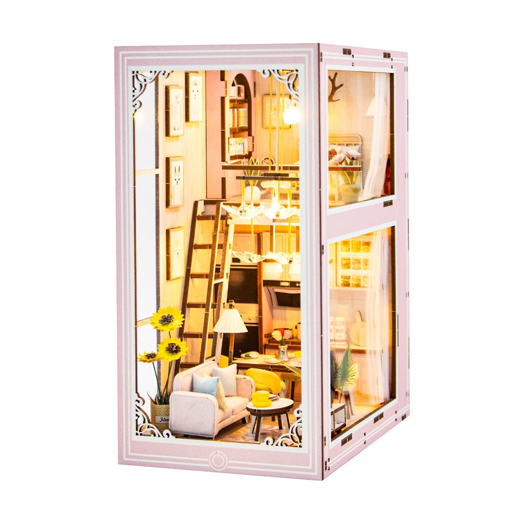 2Kids Toys 3D skladačka Zarážka na knihy Miniatúra domčeka Ružový mezonet