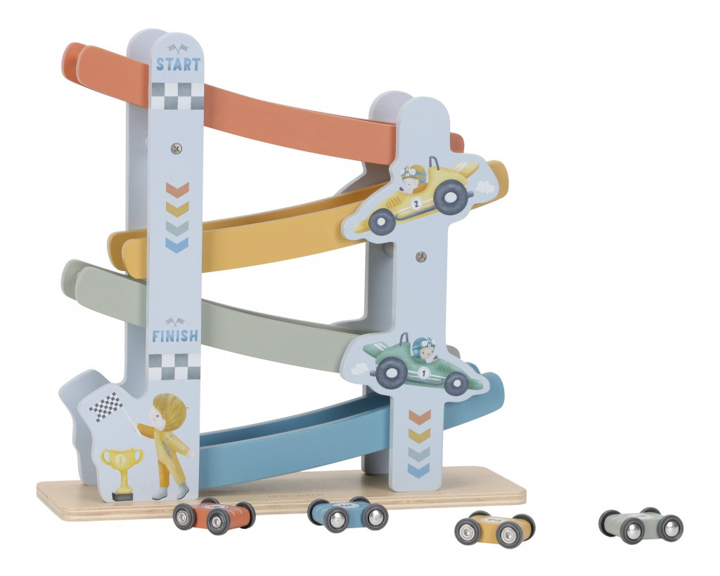 Little Dutch Závodná dráha s autíčkami drevená Blue