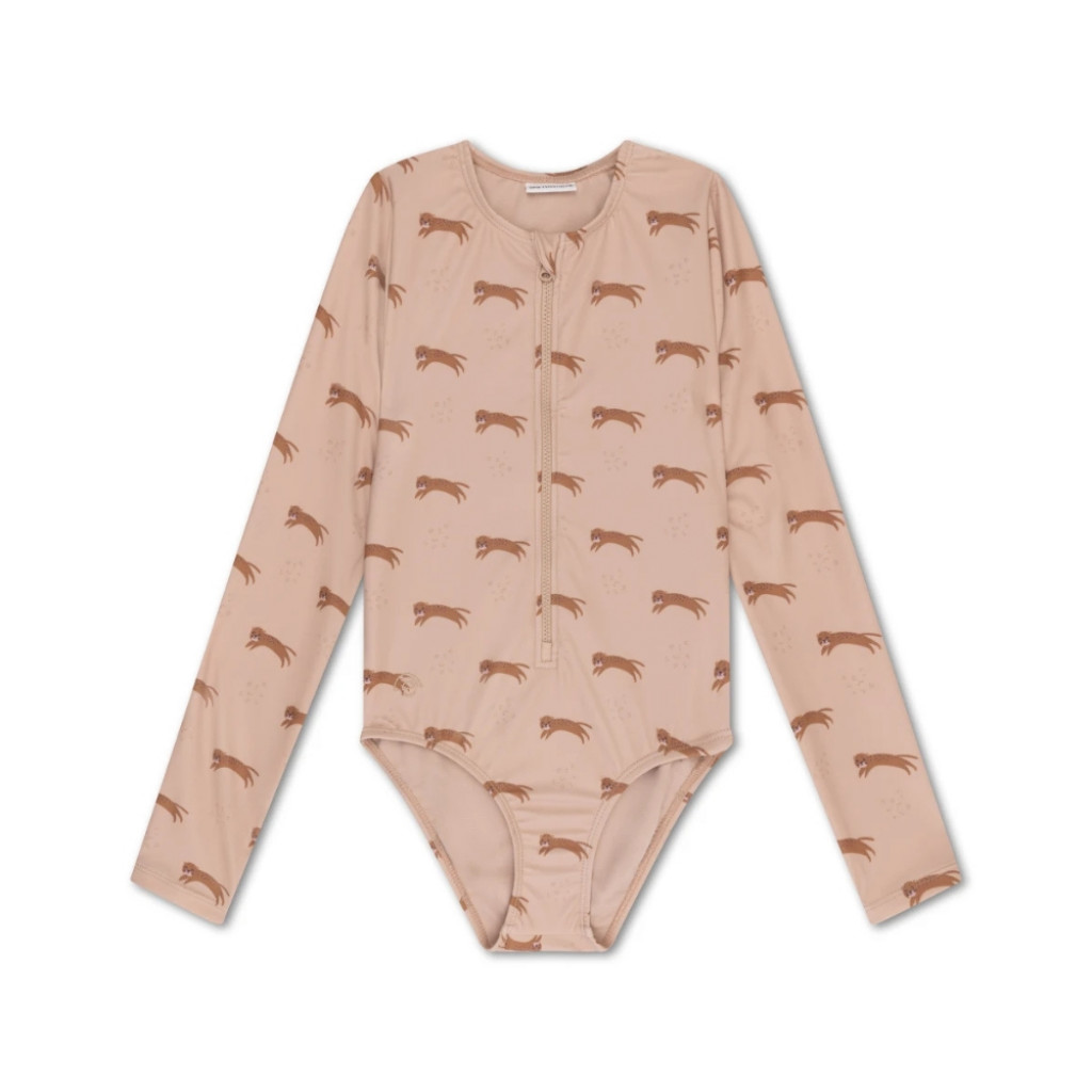 Swim Essentials Plavky s dlhým rukávom s UPF 50+ Brown Leopard