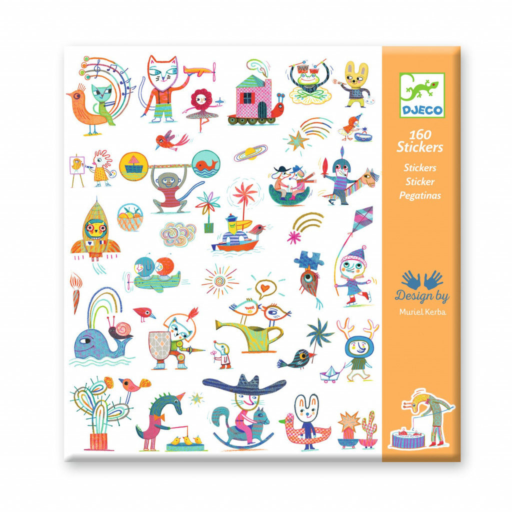 DJECO Samolepky Svet Djeco 160 ks