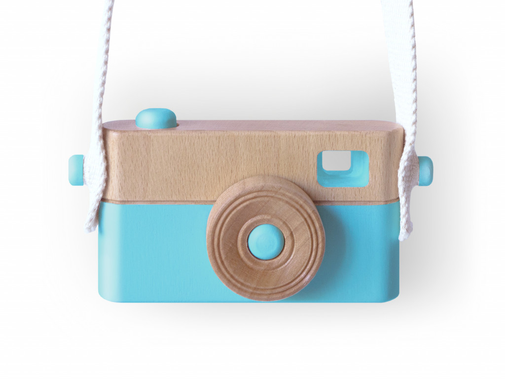 Craffox Detský drevený fotoaparát PixFox modrý