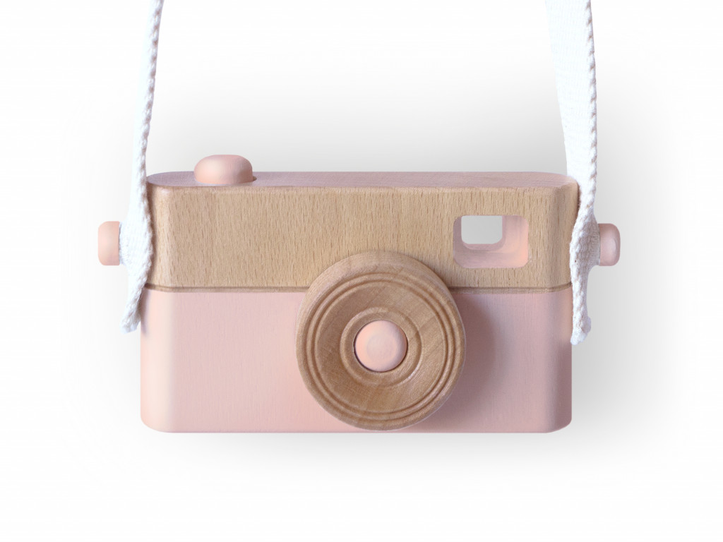 Craffox Detský drevený fotoaparát PixFox ružový