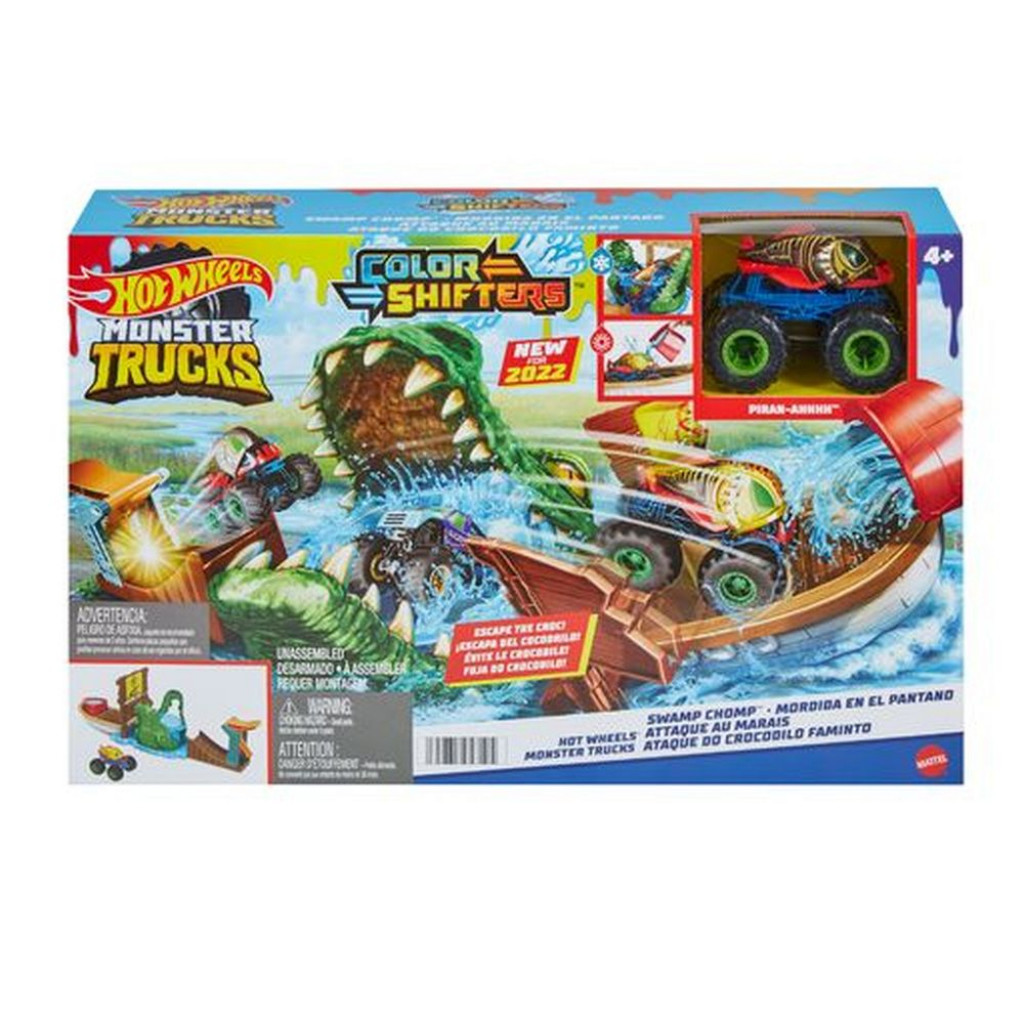 Mattel HW MONSTER TRUCKS COLOR SHIFTERS ZÚRIVÝ KROKODÍL