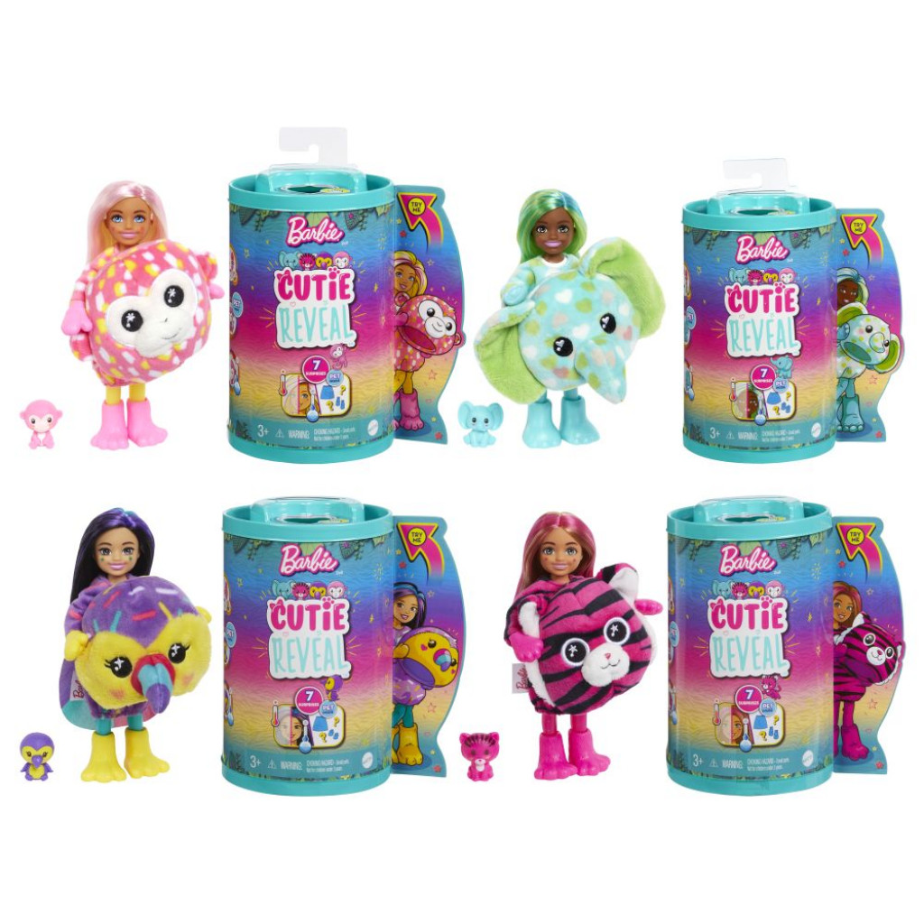 Mattel BRB CUTIE REVEAL CHELSEA DŽUNGĽA ASST