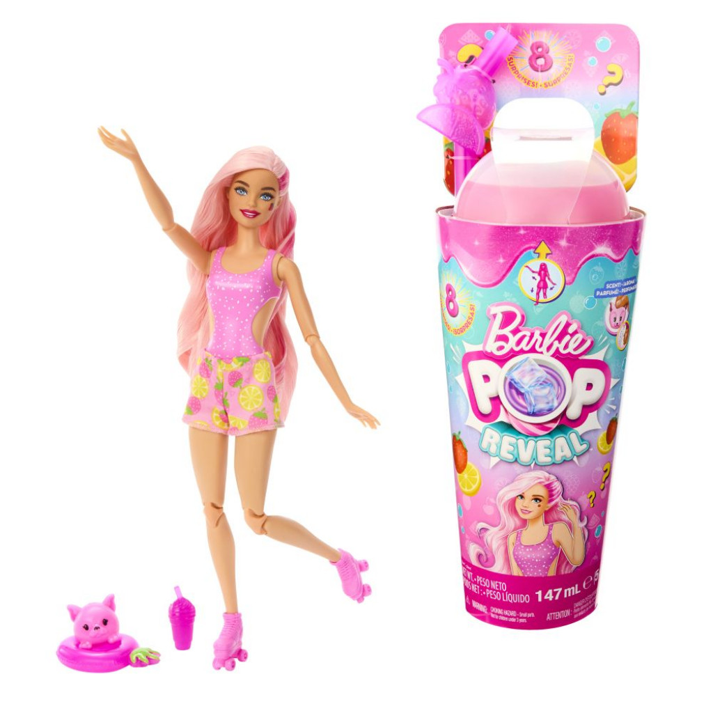 Mattel Barbie POP REVEAL Barbie šťavnaté ovocie - JAHODOVÁ LIMONÁDA