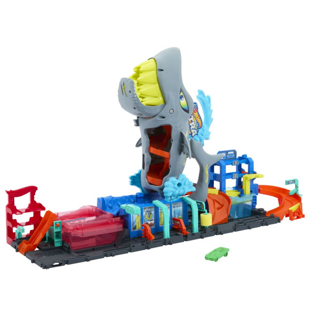 Mattel Hot Wheels City COLOR REVEAL autoumyváreň so žralokom 