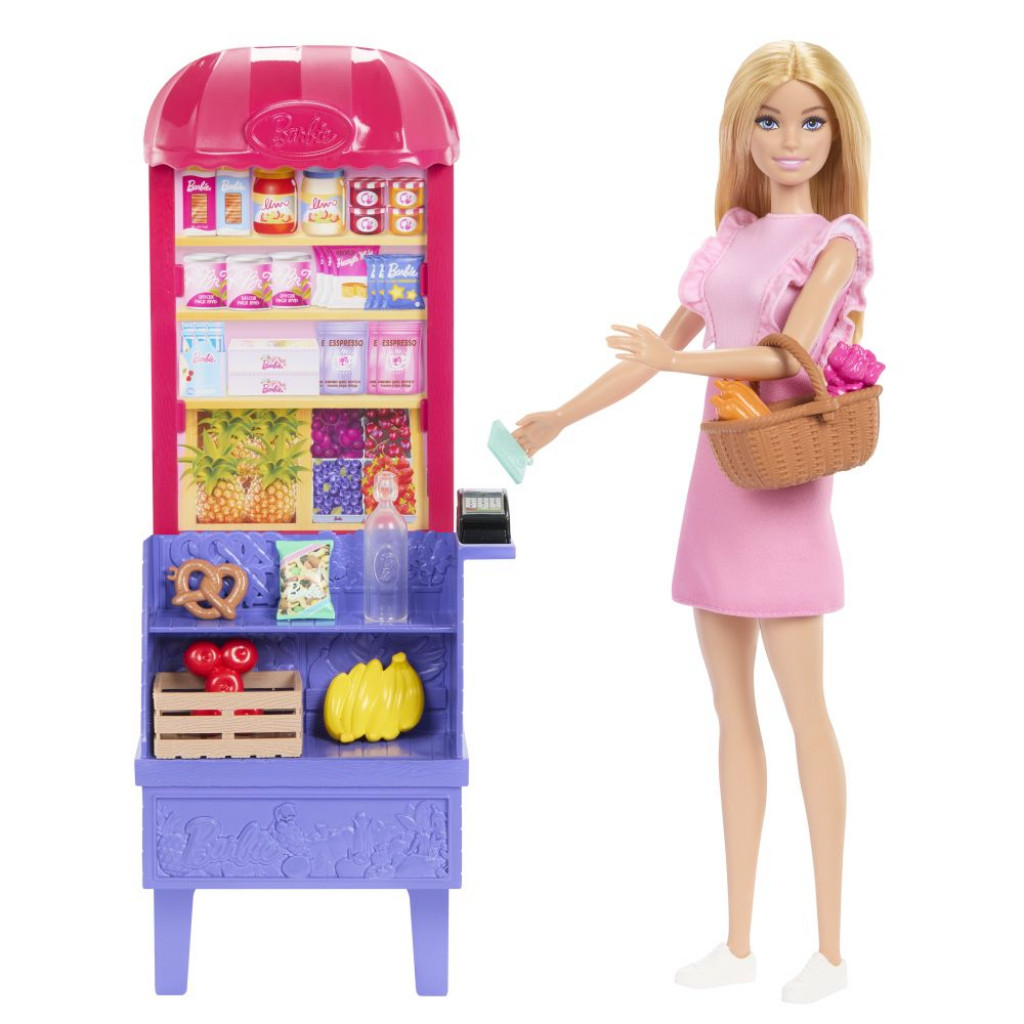 Mattel Barbie bábika Malibu nakupuje herný set 