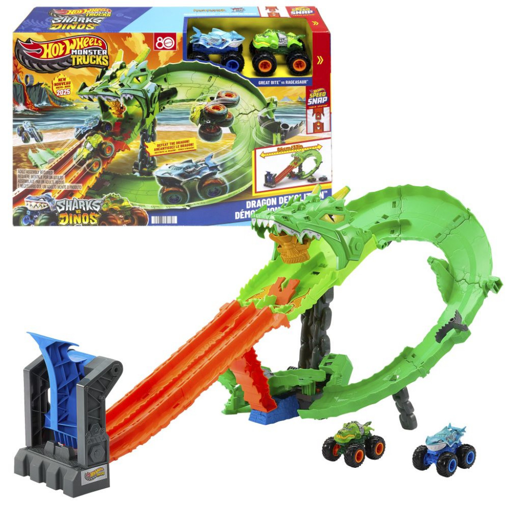 Mattel Hot Wheels Monster trucks dráha dračia skaza SKAZA