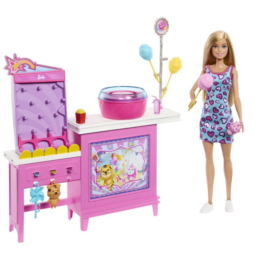 Mattel Barbie bábika a stánok s cukrovou vatou herný set