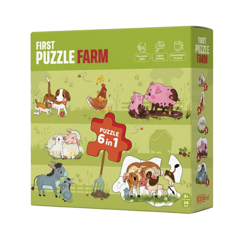 EDUkid Prvé puzzle Farma 6v1