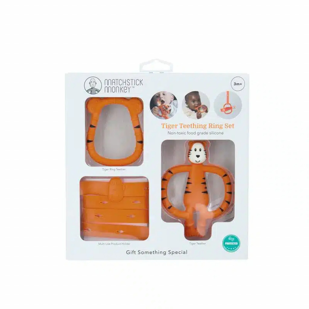 Matchstick Monkey štartovací set na prerezávanie zúbkov - tiger