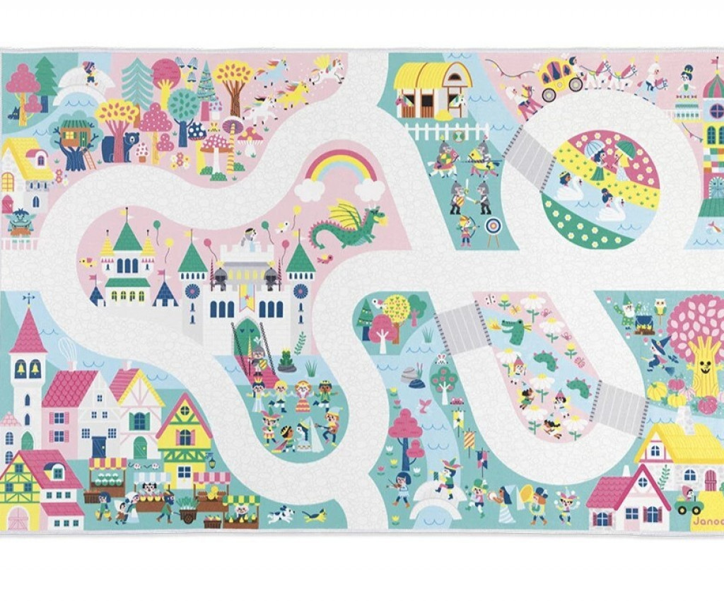 Janod Cross roads Koberec a hracia podložka na zem pre dievčatá Magické kráľovstvo 120 x