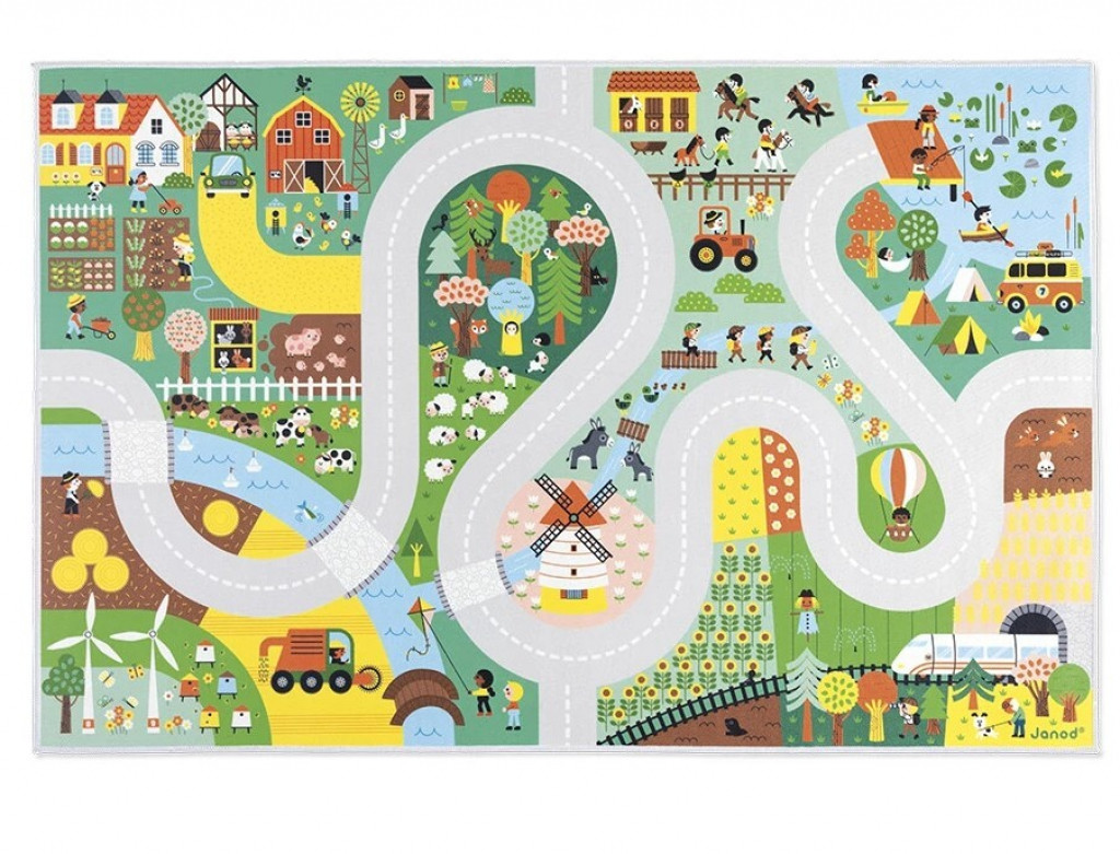 Janod Cross roads Koberec a hracia podložka na zem Na vidieku 120 x 78 cm