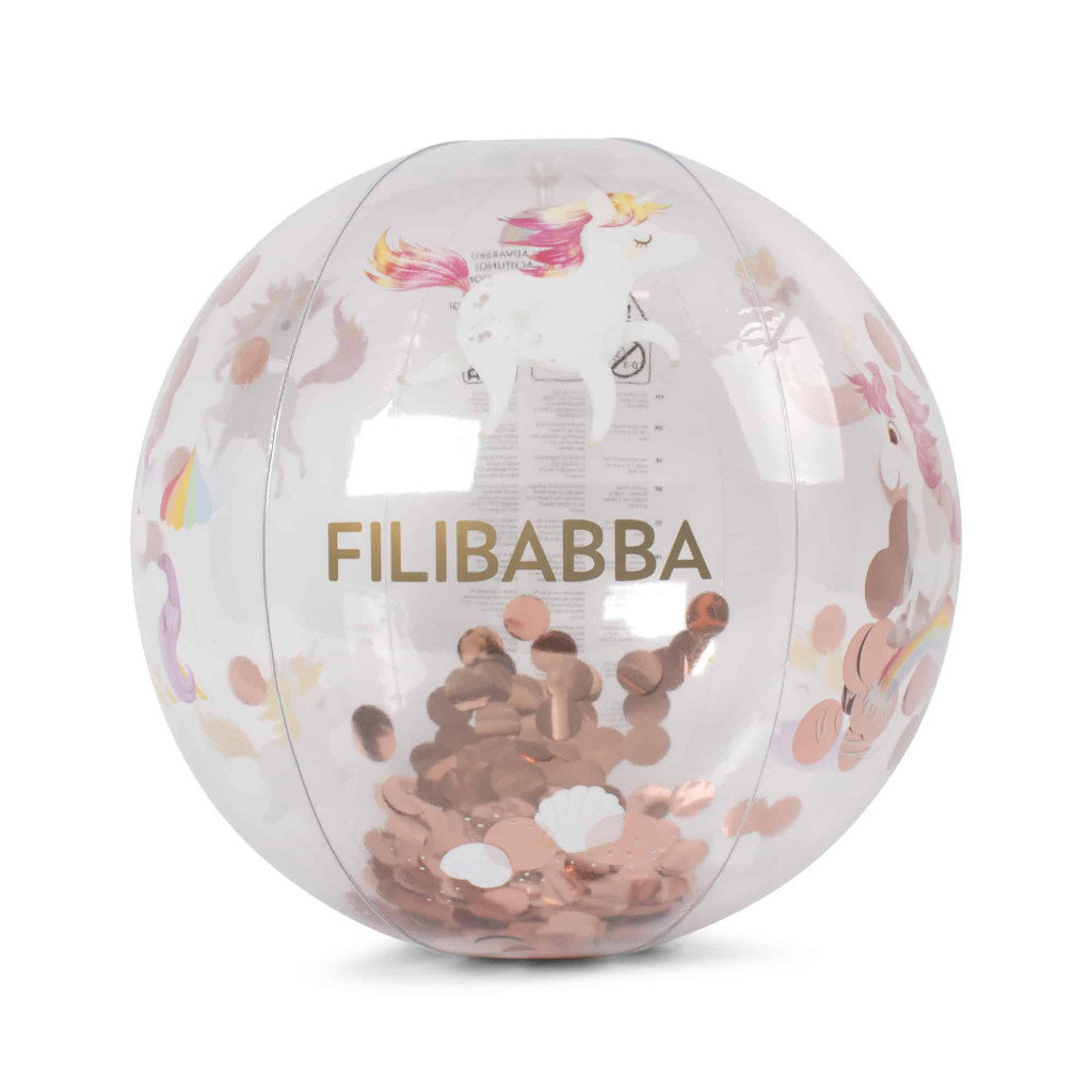 Filibabba Plážová lopta alfie - unicorn shores confetti