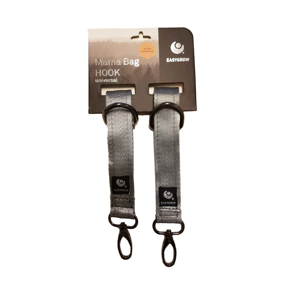 EasyGrow Úchyty pro zavěšení tašky na kočárek Grey