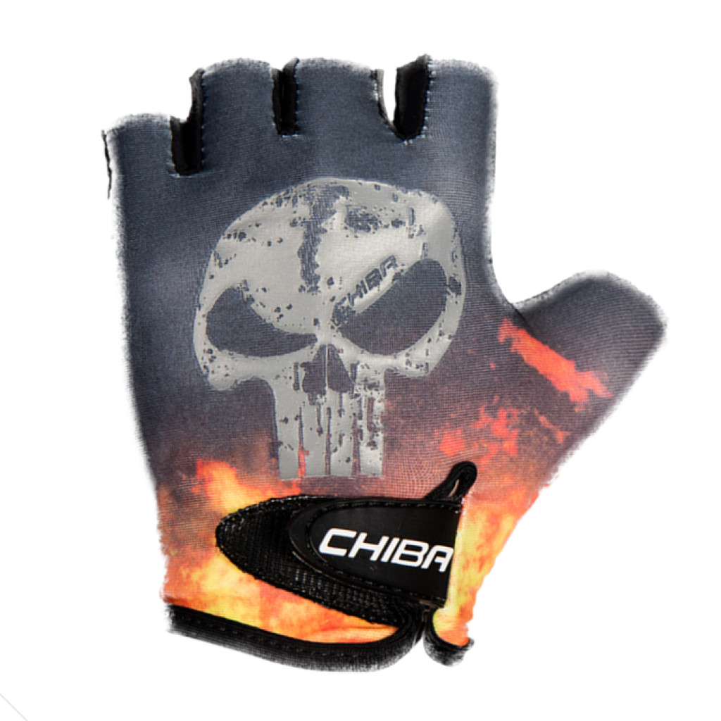 Chiba Chiba Detské cyklistické rukavice Cool Kids SKULL S