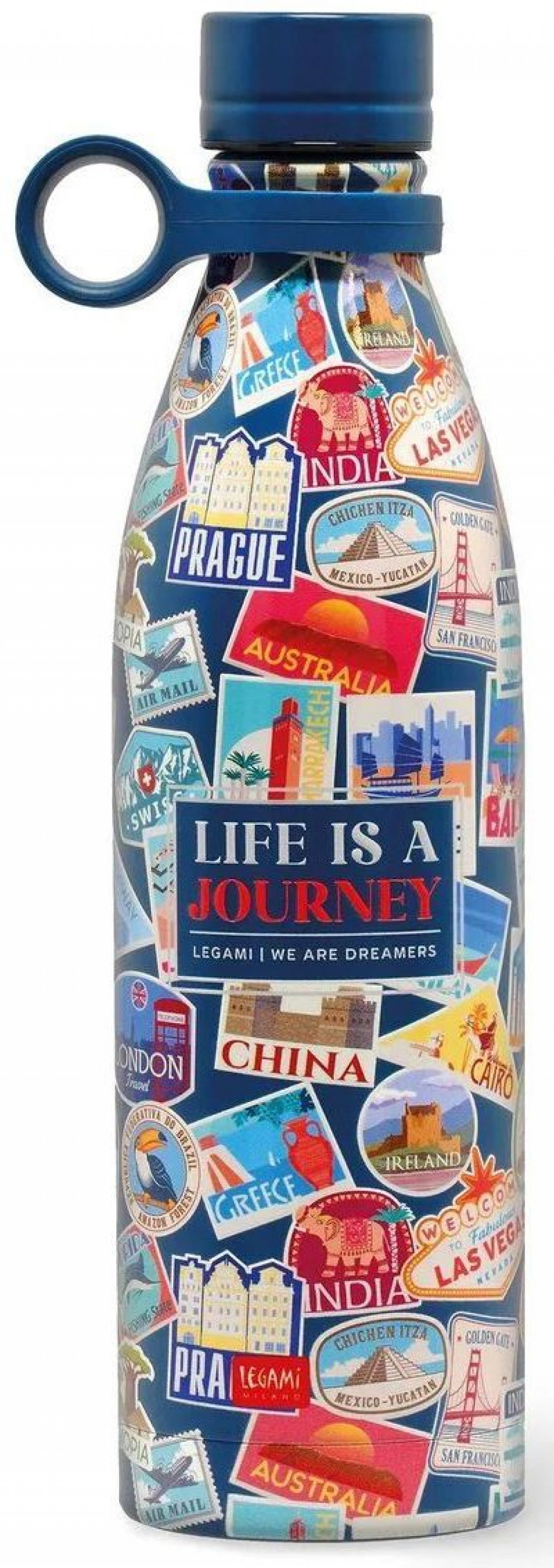 Legami Termo fľaša Legami Hot & Cold - Vacuum Bottle - Travel - Stickers - 800 Ml