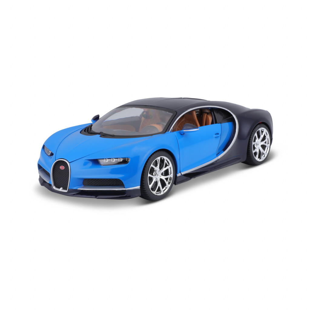 Bburago Bburago- Autá HOBBY,Bugatti Chiron, modrá, 1:18