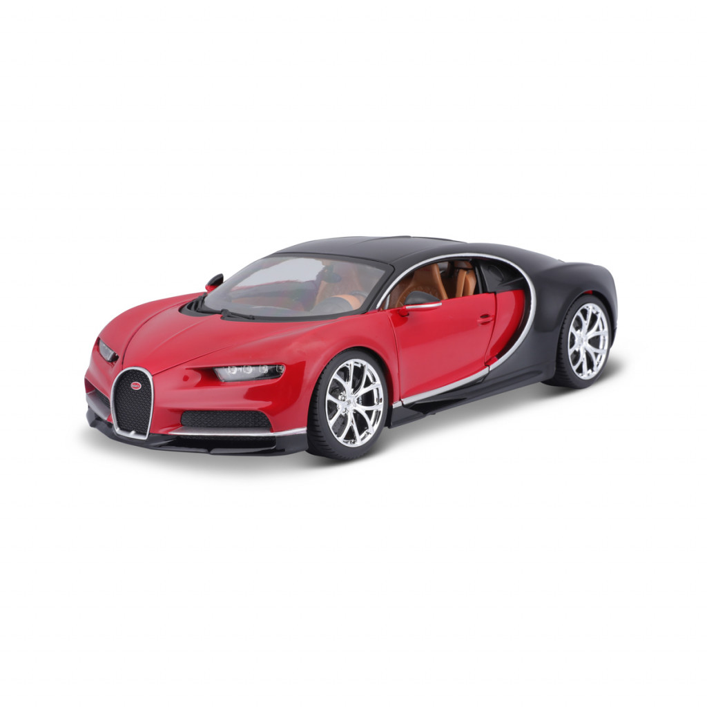 Bburago Bburago - Autá HOBBY, Bugatti Chiron, červeno-čierna, 1:18