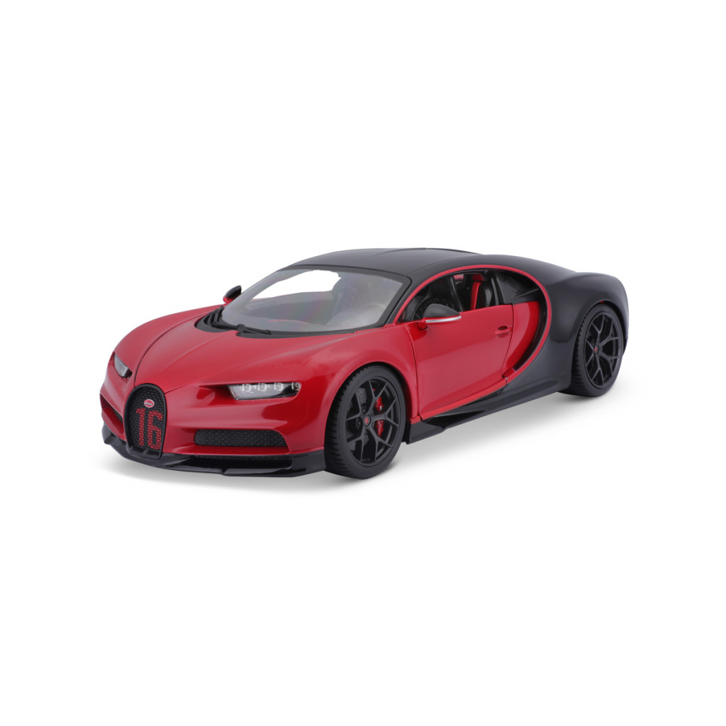 Bburago Bburago Plus - Autá HOBBY, Plus - Bugatti Chiron Sport, červeno-čierna, 1:18