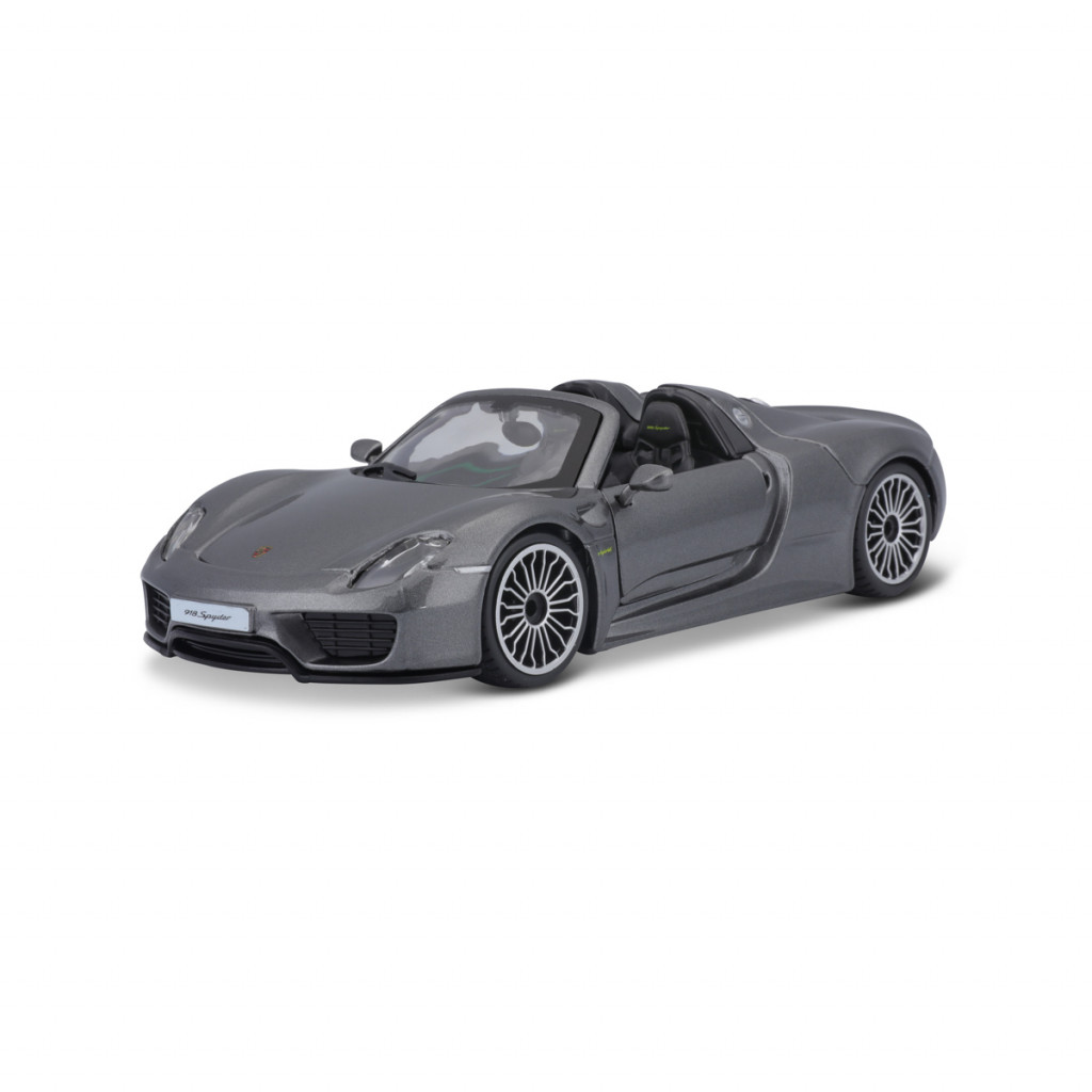 Bburago Bburago - Autá HOBBY, Plus, Porsche 918 Spyder, metalic šedá, 1:24