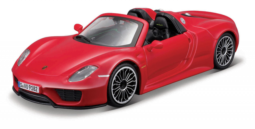 Bburago Bburago - Autá HOBBY, Plus, Porsche 918 Spyder, červená, 1:24