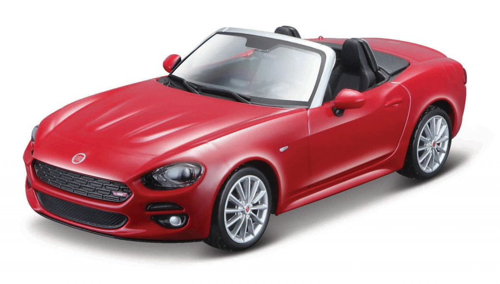 Bburago Bburago - Autá HOBBY, Plus, Fiat 124 Spider, červená, 1:24