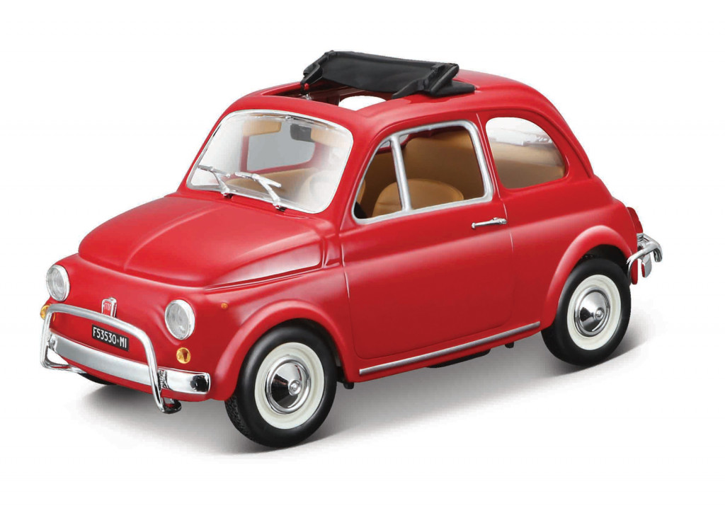 Bburago Bburago - Autá HOBBY, Fiat 500L (1968), červená, 1:24
