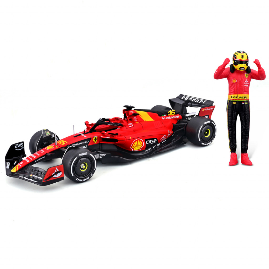 Bburago Bburago - FORMULA RACING, F1 Ferrari SF-23 (2023) s figúrkou jazdca, #16 Charles Leclerc, 1:24